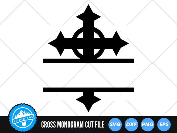 Christian Cross Monogram SVG for Graphics and Crafts