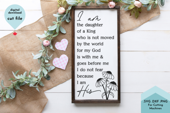 Christian Daughter of a King Sign Graphics for Crafts