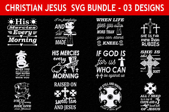 Christian Jesus 12 Quotes Designs Bundle